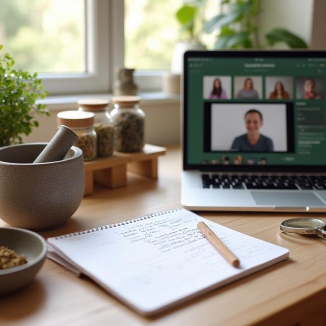 Custom herbal blend consultation and formulation workspace