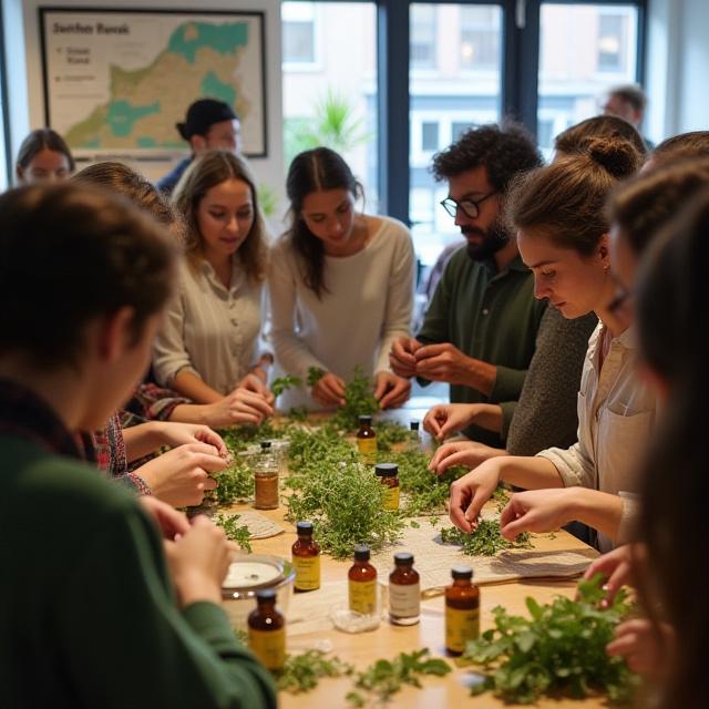 Herbal workshop class with participants in New York